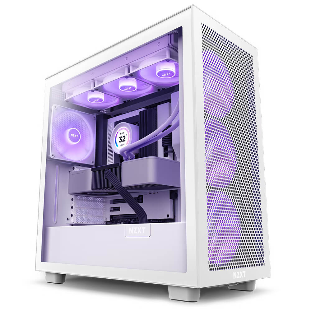 NZXT H7 Flow RGB Matte White H1 NZXT H7 Flow RGB Matte White - ATX Mid-Tower with RGB Fans