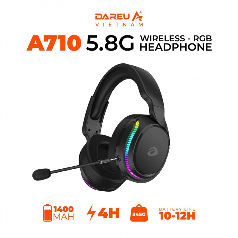 DAREU A710 White - Wireless 5.8G Headset