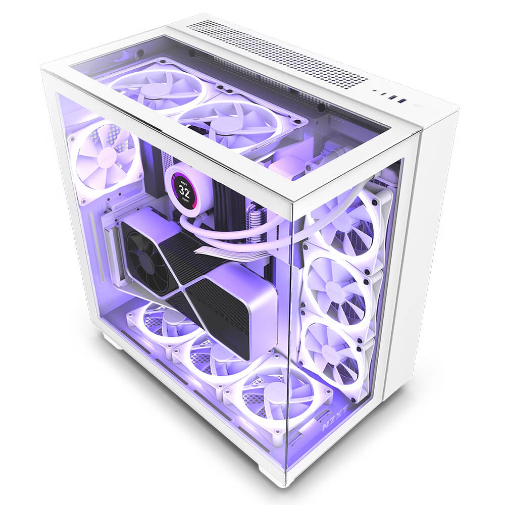 NZXT H9 Elite Matte White - Premium Dual-Chamber Mid-Tower Airflow Case