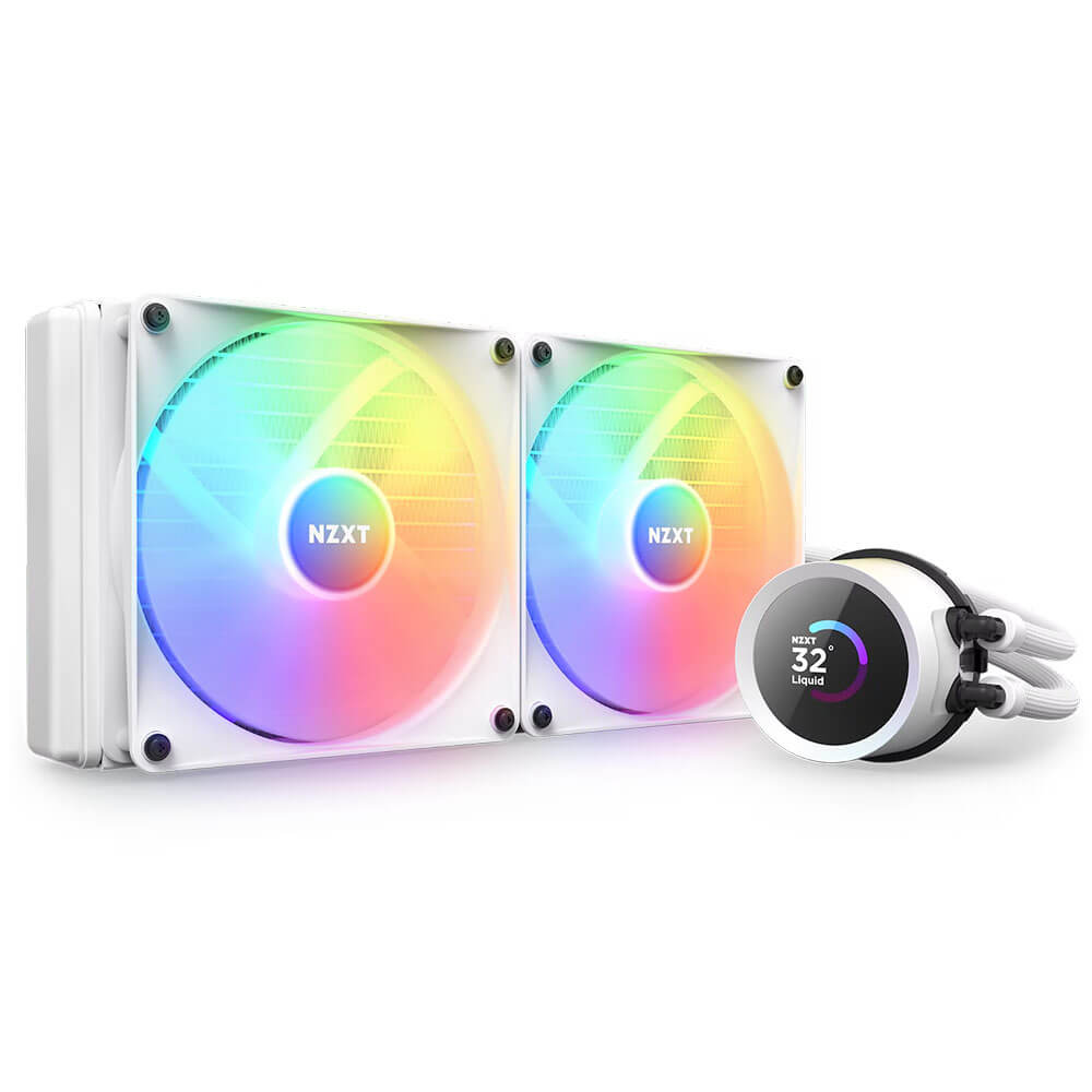 NZXT Kraken 280 RGB Matte White - 280mm AIO Liquid Cooler with LCD Display and RGB Fans