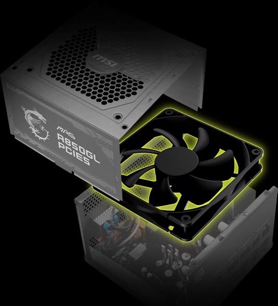 MSI MAG A850GL PCIE5 - 850W 80Plus Gold - Fully Modular - Support PCIe Gen 5.0 Graphics Card