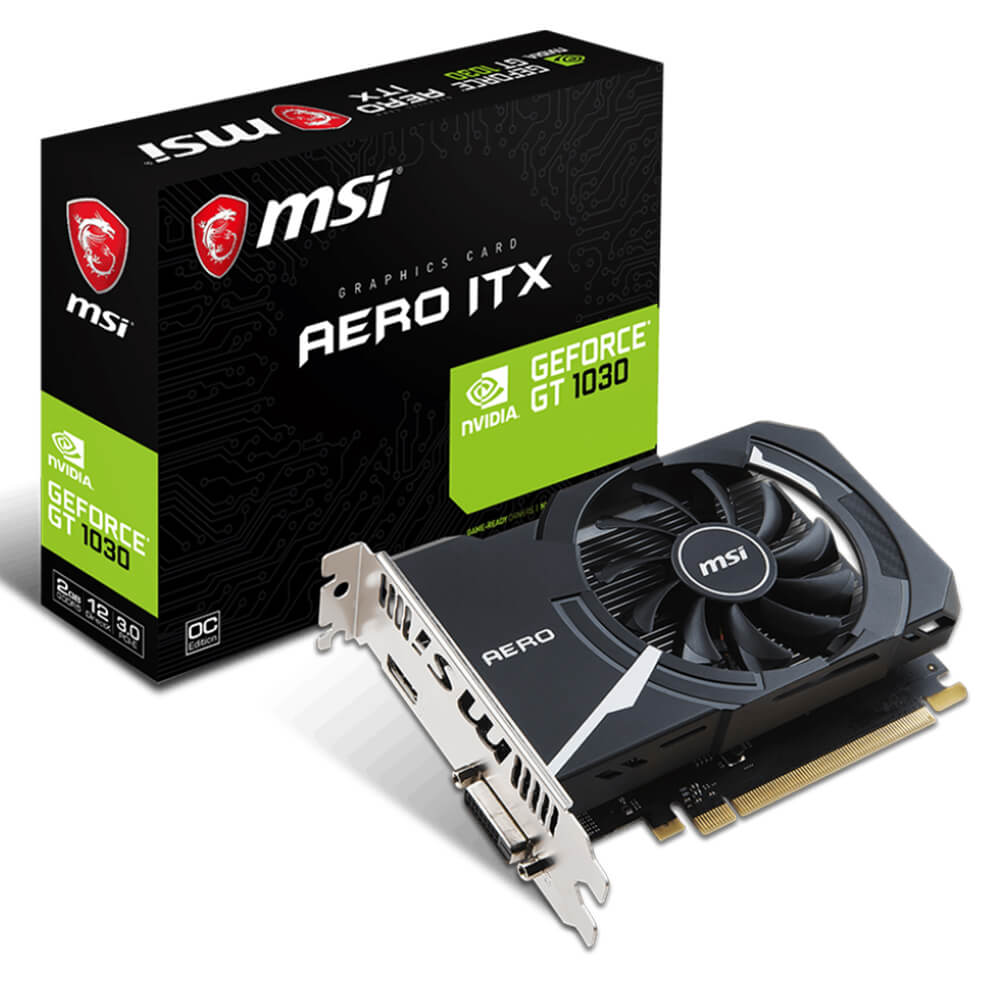 MSI GeForce GT 1030 AERO ITX 2G OC H1 MSI GeForce GT 1030 AERO ITX 2G OC - 2GB GDDR5