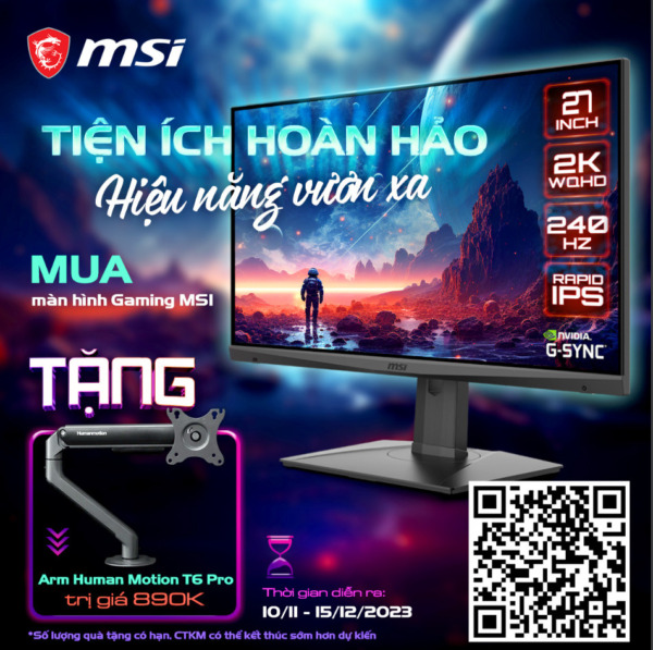 MSI G272QPF - 27 inch QHD Rapid IPS / 170Hz / 1ms / Chuyên Game