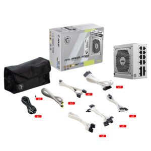 MSI MAG A850GL PCIE5 WHITE ATX 3.1- 850W 80Plus Gold – Fully Modular – Support PCIe Gen 5.1 Graphics Card