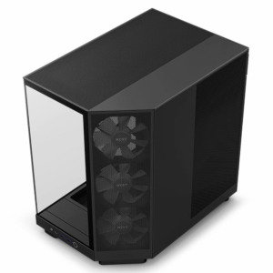 NZXT H6 Flow RGB Matte Black - Compact Dual-Chamber Mid-Tower Airflow Case with RGB Fans