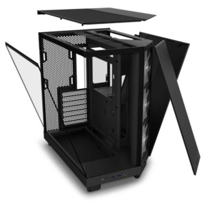 NZXT H6 Flow RGB Matte Black - Compact Dual-Chamber Mid-Tower Airflow Case with RGB Fans