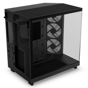 NZXT H6 Flow RGB Matte Black - Compact Dual-Chamber Mid-Tower Airflow Case with RGB Fans