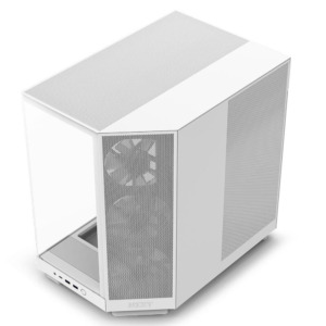 NZXT H6 Flow RGB Matte White - Compact Dual-Chamber Mid-Tower Airflow Case with RGB Fans