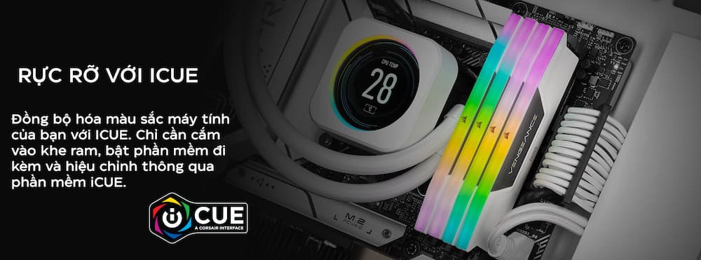 Corsair Vengeance RGB White - 32GB (2x16GB) DDR5 - Bus 6000MHz Cas 36