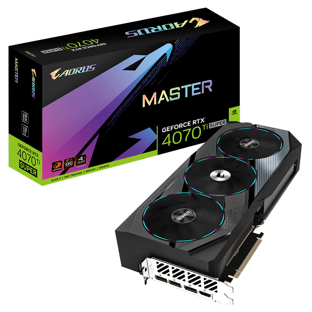 Gigabyte AORUS GeForce RTX 4070 Ti SUPER MASTER 12G H1 Gigabyte AORUS GeForce RTX™ 4070Ti SUPER MASTER 16G - 16GB GDDR6X