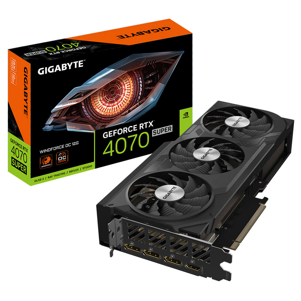 Gigabyte GeForce RTX 4070 SUPER WINDFORCE OC 12G H1 Gigabyte GeForce RTX™ 4070 SUPER WINDFORCE OC 12G - 12GB GDDR6X