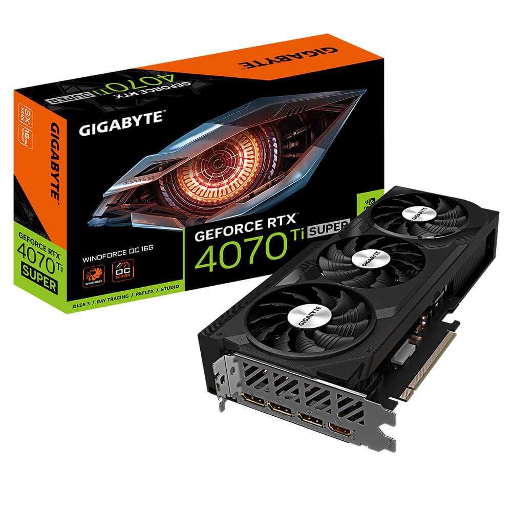 Gigabyte GeForce RTX 4070Ti SUPER WINDFORCE OC 12G H1 Gigabyte GeForce RTX™ 4070 Ti SUPER WINDFORCE OC 16G - 16GB GDDR6X