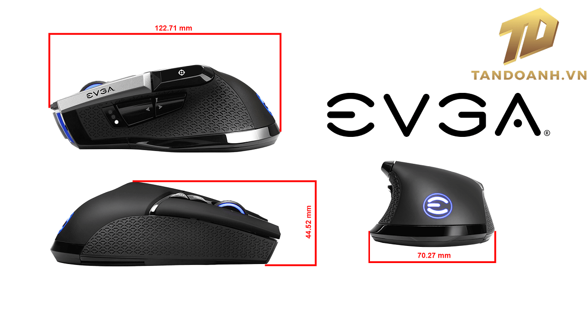 EVGA X20 Gaming Mouse - Wireless - Black - Customizable - 16,000 DPI - 5 Profiles - 10 Buttons - Ergonomic