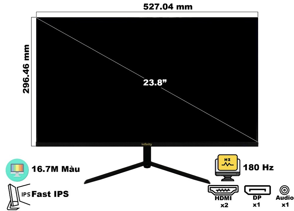 Infinity Fast IPS 180Hz - 23.8 inch FHD Fast IPS | 180Hz | 1ms | Chuyên Game