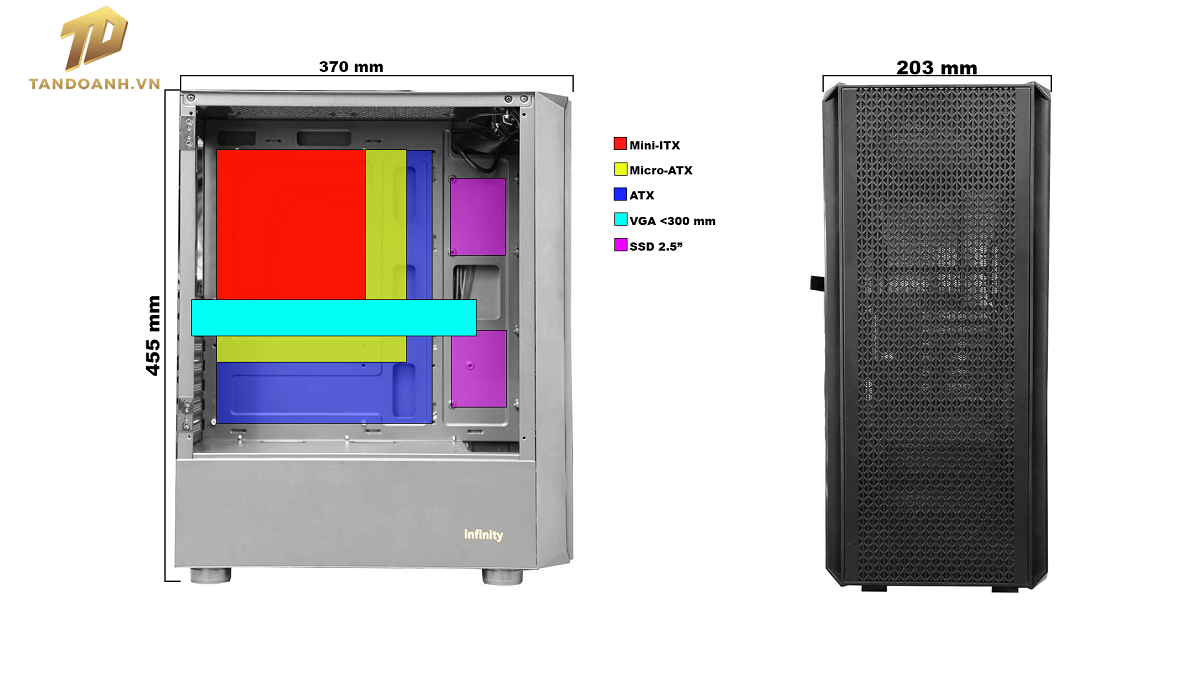 Infinity Hue - Black - ATX Gaming Chassis