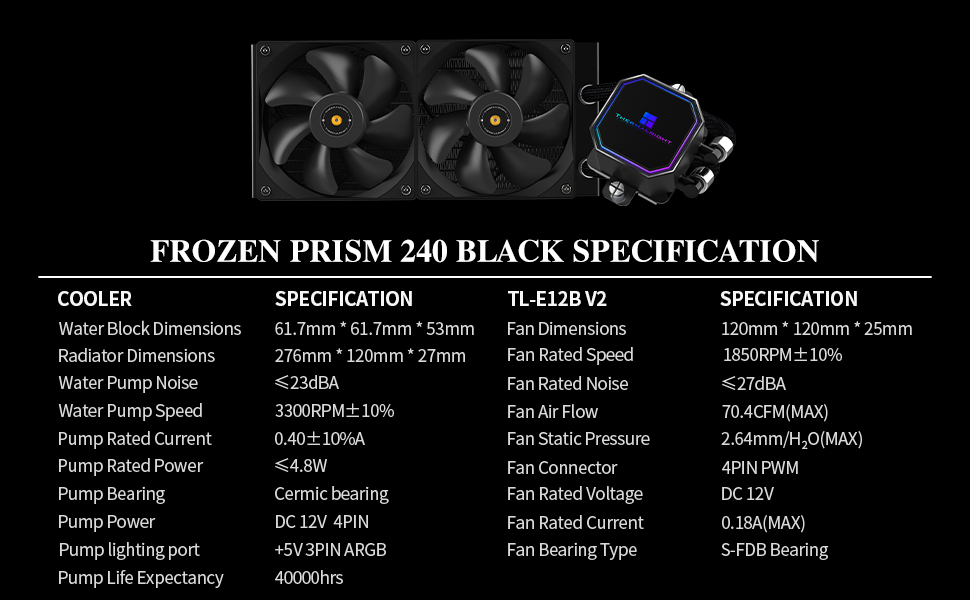 Thermalright Frozen Prism 240 BLACK - AIO CPU Cooler