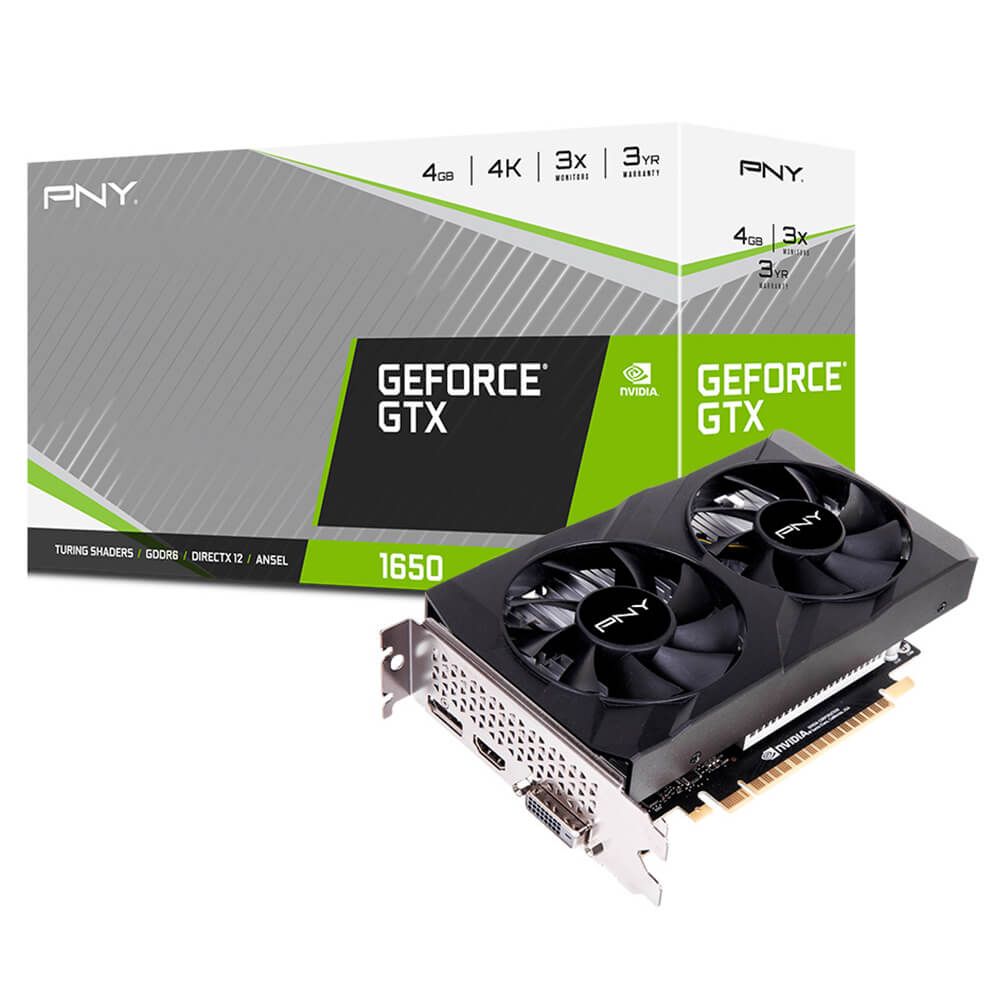 PNY GeForce GTX 1650 4GB GDDR6 Dual Fan H1 PNY GeForce GTX 1650 Dual Fan - 4GB GDDR6