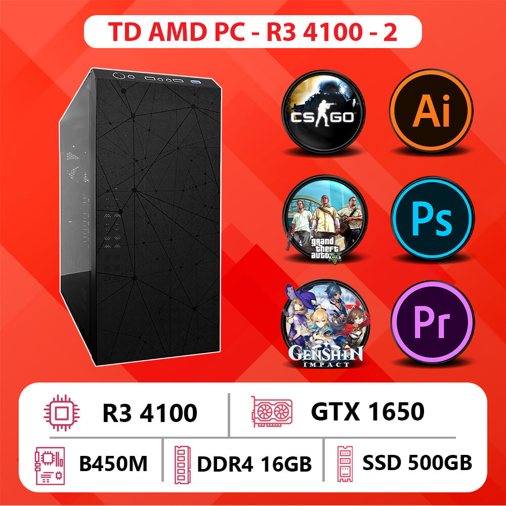 TD AMD PC R3 4100 2 12.04 TD AMD PC (R3-4100, B450M, GTX 1650, 16GB DDR4, SSD 256GB)