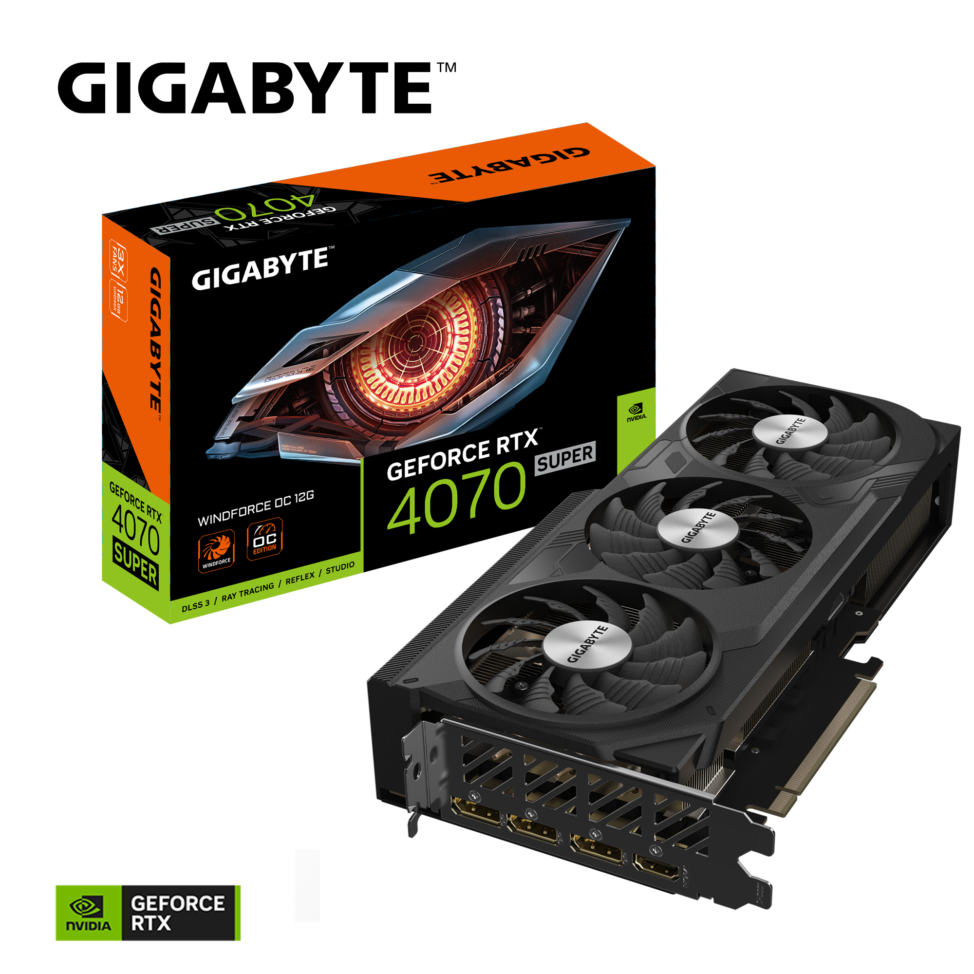 Gigabyte GeForce RTX™ 4070 SUPER WINDFORCE OC 12G - 12GB GDDR6X Gigabyte GeForce RTX™ 4070 SUPER WINDFORCE OC 12G - 12GB GDDR6X