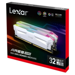 Lexar ARES White RGB - 32GB (2x16GB) DDR5 - Bus 6400MHz Cas 32 - LD5EU016G-R6400GDWA