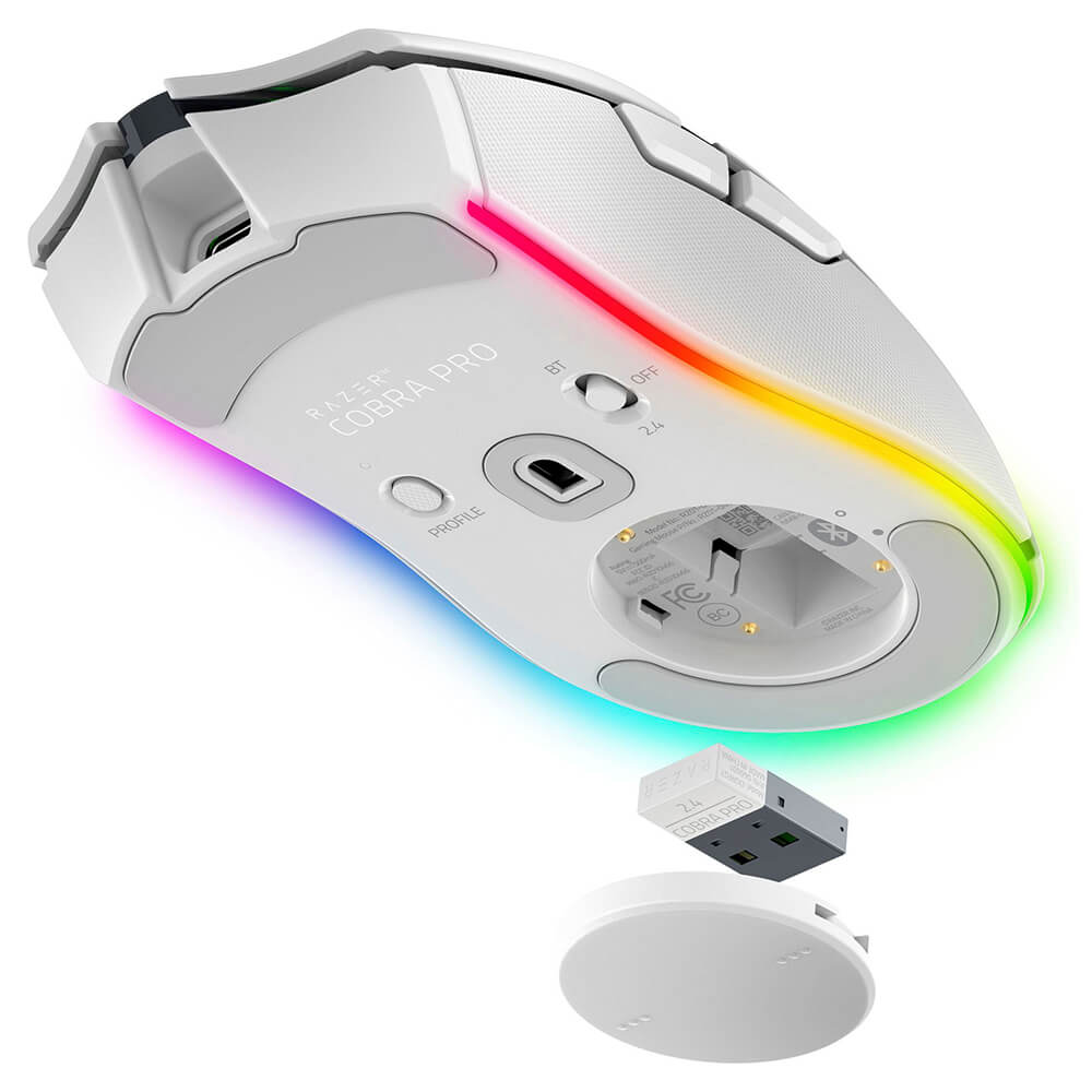 Razer Cobra Pro Wireless Gaming White H5 Razer Cobra Pro - Chroma RGB Lighting Wireless Gaming Mouse - Ảnh 7