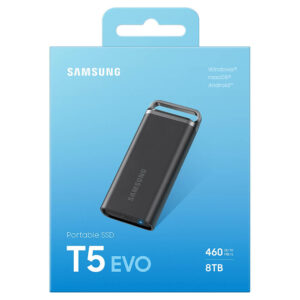 Samsung T5 EVO Portable 8TB Black - Portable SSD USB 3.2 Gen 1 - MU-PH8T0S/WW
