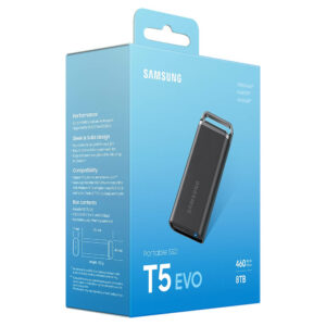 Samsung T5 EVO Portable 8TB Black - Portable SSD USB 3.2 Gen 1 - MU-PH8T0S/WW
