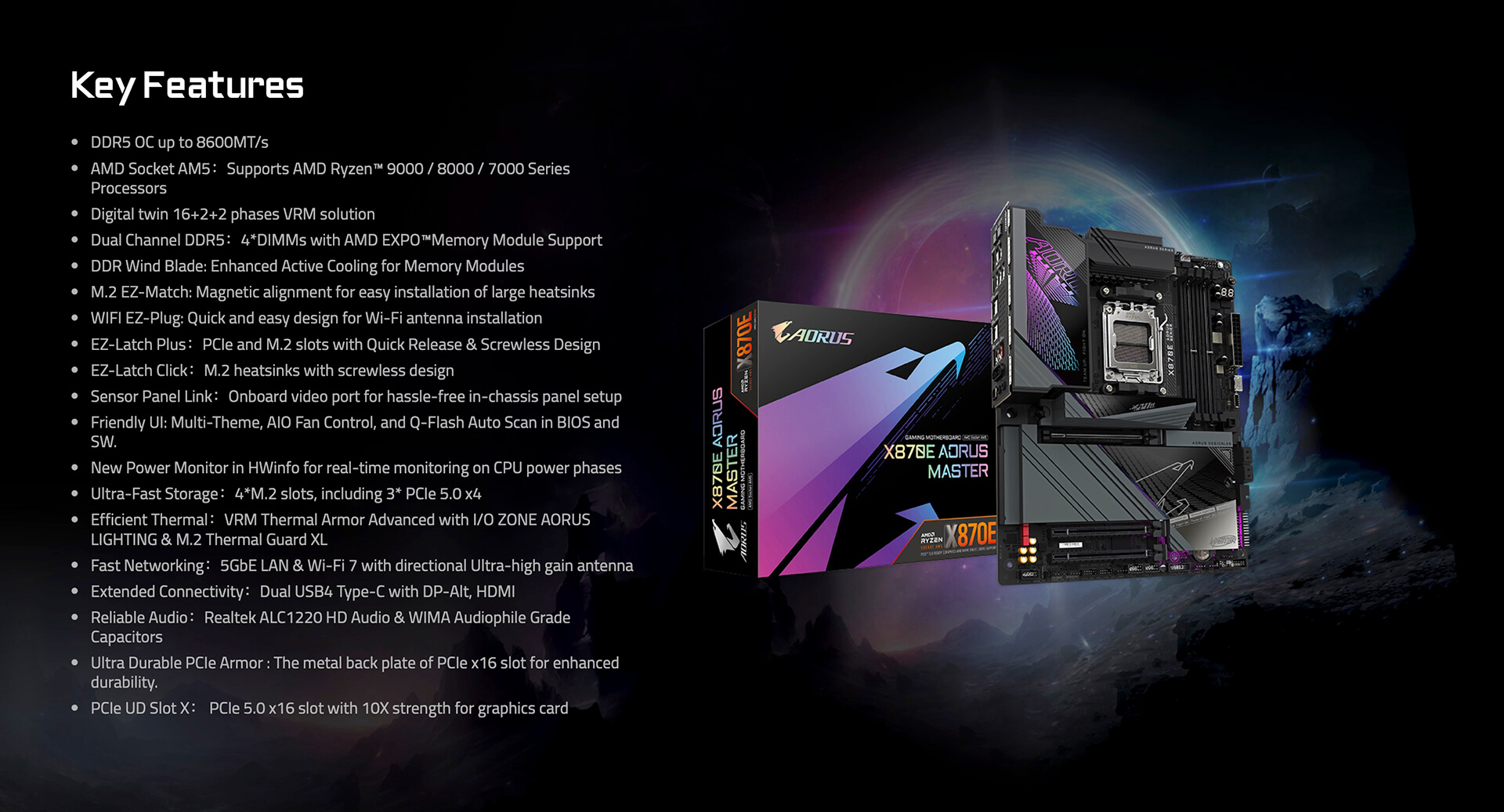 Gigabyte X870E AORUS MASTER - Socket AM5