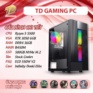 TD PC GAMING (R5-5500, B450M, Ram 16GB, RX 3050 6GB, SSD 500GB)