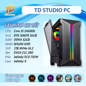 TD STUDIO PC (i5 14600K, B760M, 5060TI, 32GB DDR4, SSD 1TB)