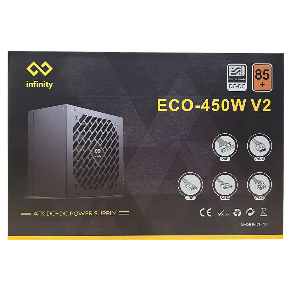 Infinity ECO 450W V2 H02 Infinity ECO 450W V2 – DC to DC – Hiệu suất 85% – Active PFC – Single Rail - Ảnh 2