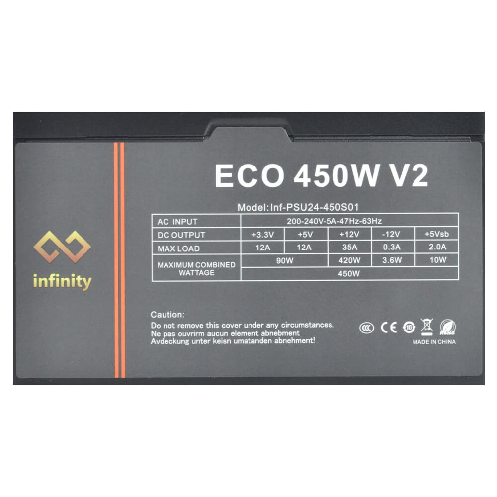 Infinity ECO 450W V2 H06 Infinity ECO 450W V2 – DC to DC – Hiệu suất 85% – Active PFC – Single Rail - Ảnh 6