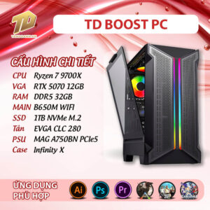 TD BOOST PC (R7-9700X, RTX5070, B650M, 32GB DDR5, SSD 1TB)