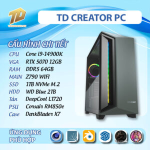 TD CREATOR PC (i9-14900K, Z790, RTX5070, 64GB DDR5, SSD 1TB, HDD 2TB)
