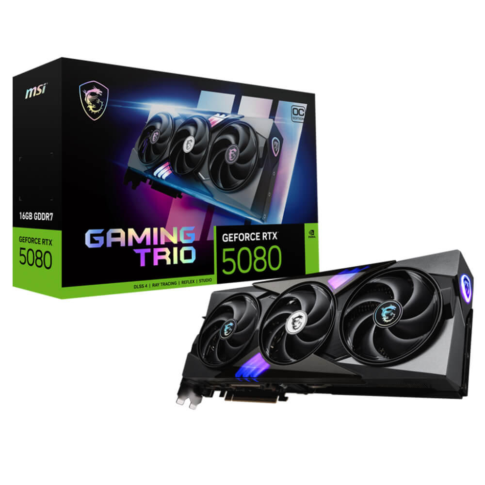 MSI GeForce RTX 5080 16G GAMING TRIO OC H4 MSI GeForce RTX™ 5080 16G GAMING TRIO - 16GB GDDR7