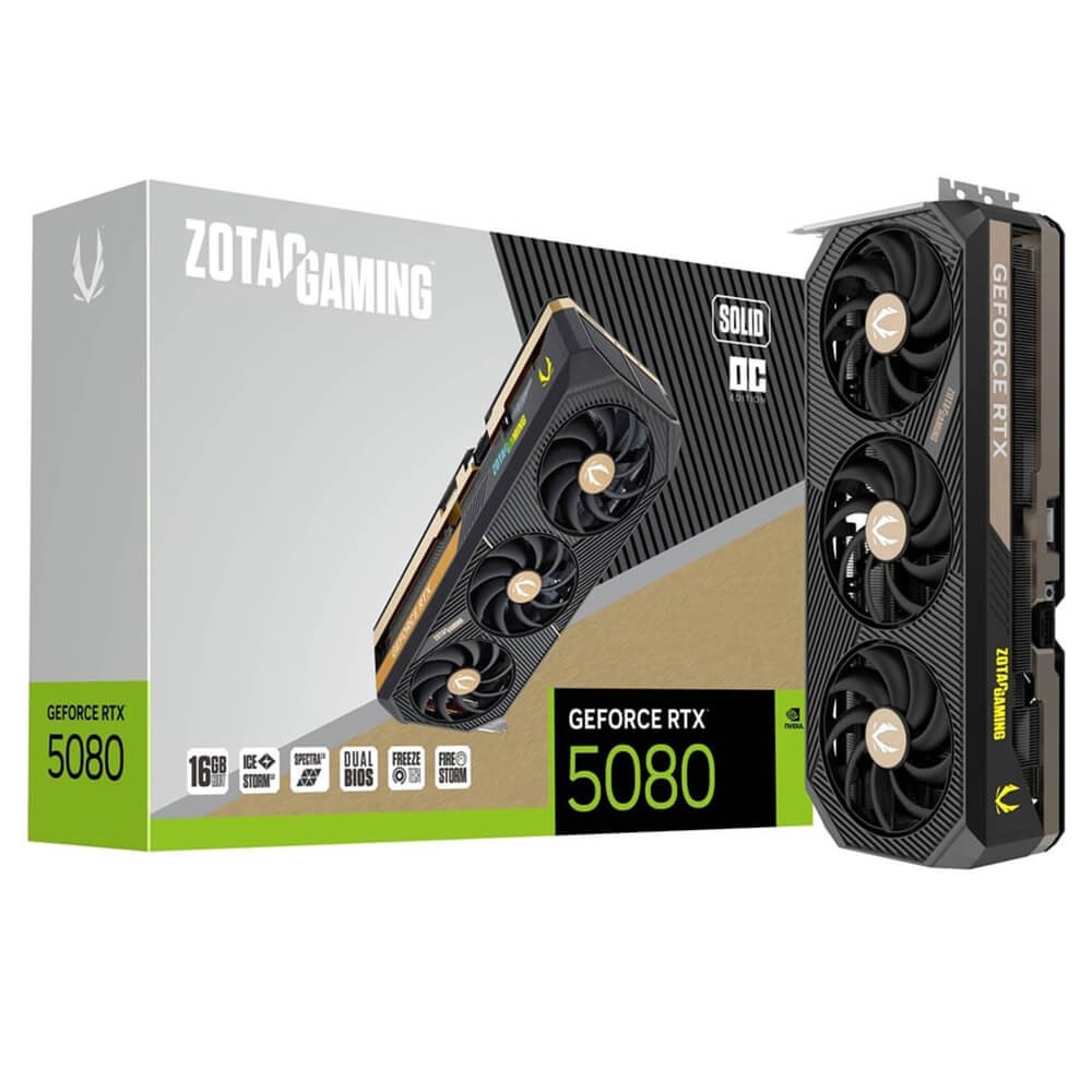 ZOTAC GAMING GeForce RTX 5080 SOLID OC H1 ZOTAC GAMING GeForce RTX 5080 SOLID OC - 16GB GDDR7