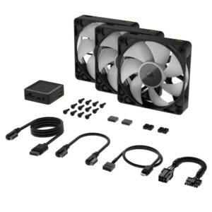 Corsair iCUE LINK RX120 RGB - 120mm PWM Fans – Triple Pack – Black