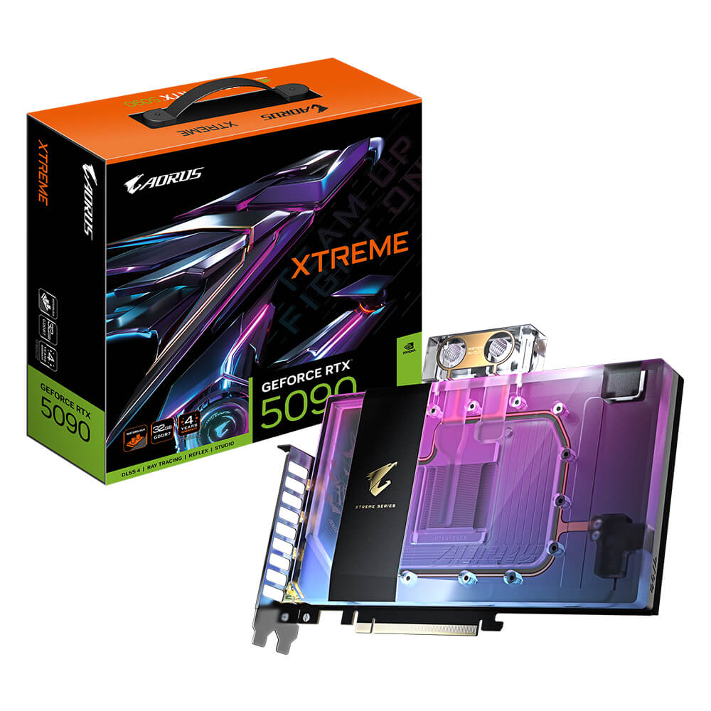 Gigabyte AORUS GeForce RTX 5090 XTREME WATERFORCE WB 32G H1 Gigabyte AORUS GeForce RTX™ 5090 XTREME WATERFORCE WB 32G - 32GB GDDR7