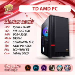 TD AMD PC (R5-5600X, B450M, 32GB DDR4, RTX3050, SSD 500GB)
