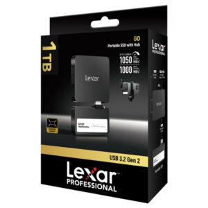 Lexar Professional Go With Hub SL400 1TB Black - Portable SSD USB 3.2 Gen 2 (LSL400S001T-RNBNG)