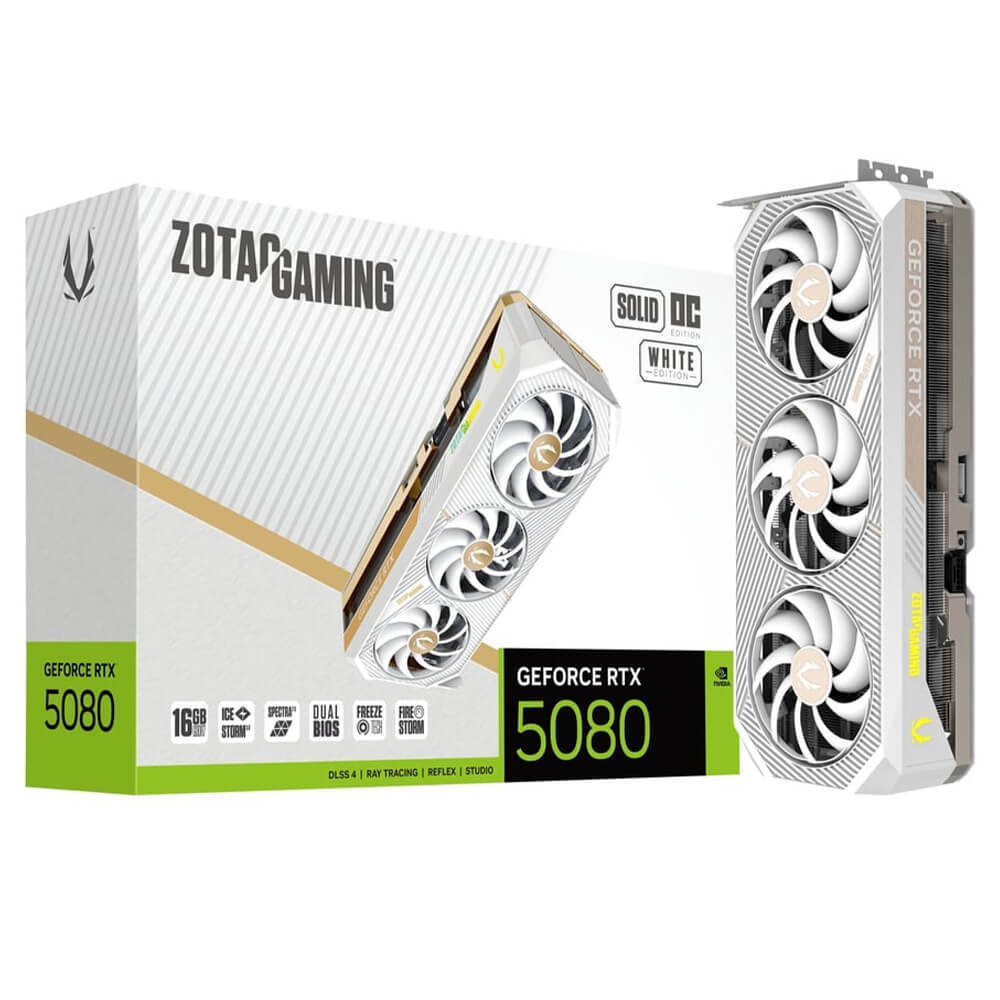 ZOTAC GAMING GeForce RTX 5080 SOLID OC White Edition H1 ZOTAC GAMING GeForce RTX 5080 SOLID OC White Edition - 16GB GDDR7
