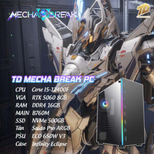 TD Mecha BREAK PC (I5-12400F, B760M, RTX 5060, 16GB DDR4, SSD 500GB)