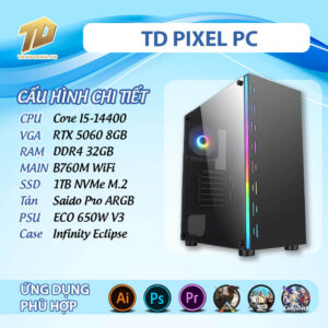 TD PIXEL PC (I5-14400, B760M, RTX5060, 32GB DDR4, SSD 1TB)