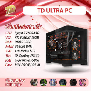 TD ULTRA PC (R7-7800X3D, B650M, 32GB DDR5, RX 9060XT 16GB, SSD 1TB)