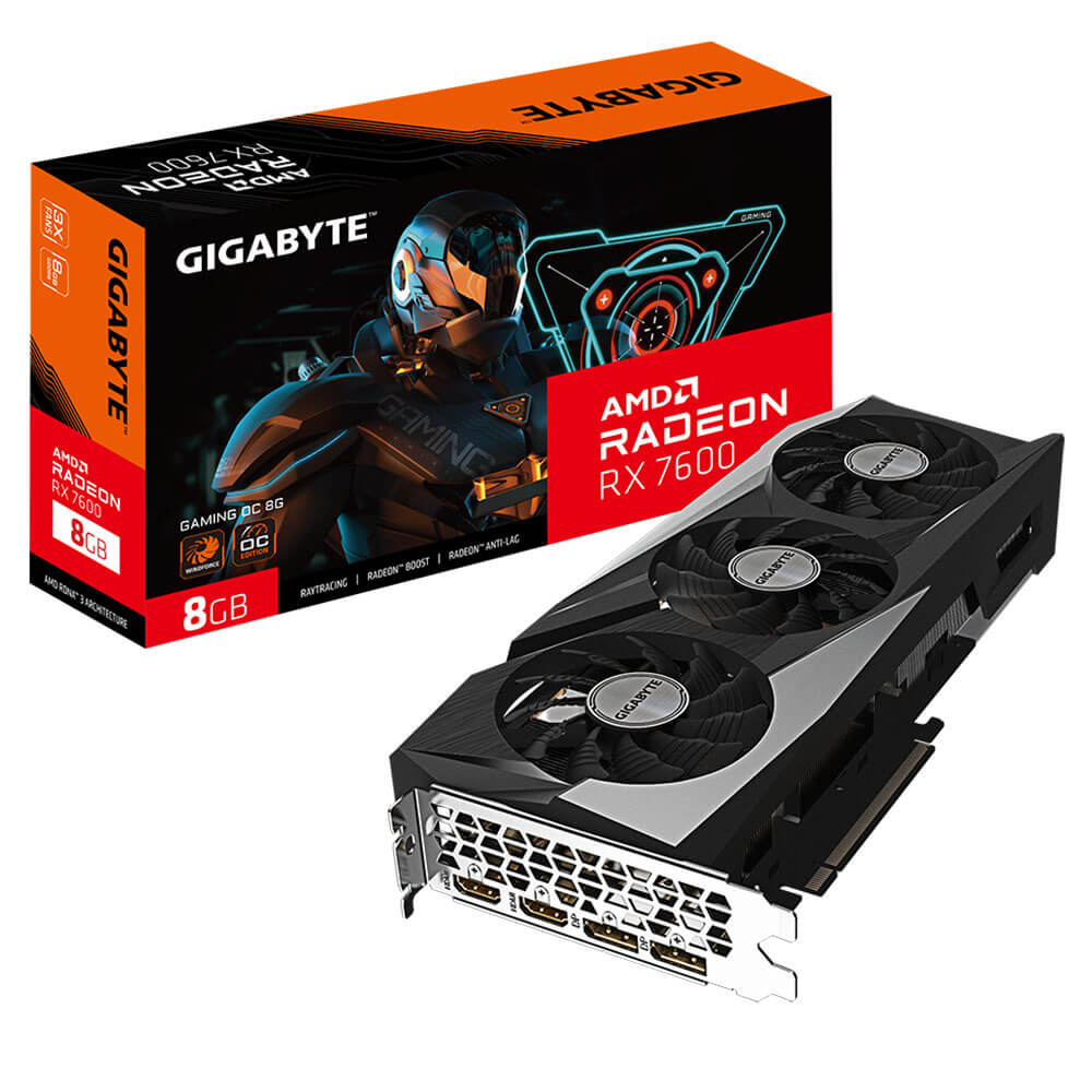 Gigabyte Radeon RX 7600 GAMING OC 8G H1 Gigabyte Radeon™ RX 7600 GAMING OC 8G - 8GB GDDR6