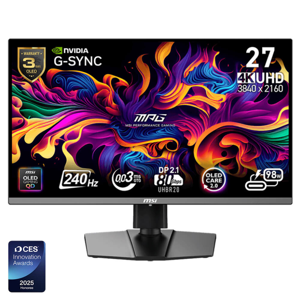 MSI MPG 272URX QD OLED H1 MSI MPG 272URX QD-OLED - 27 inch UHD QD-OLED | 240Hz | 0.03ms | Type-C | Gaming Monitor