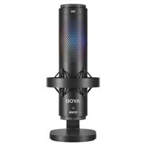 BOYA K9 - USB Microphone (USB-C | Chip DSP khử ồn | 5V | Có lỗ cắm tai nghe 3.5mm | Đèn RGB | 3 Hướng thu âm)