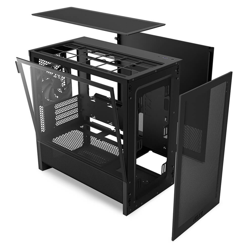 NZXT H3 Flow Black H7 NZXT H3 Flow - Black - Micro-ATX Airflow Case - Ảnh 7