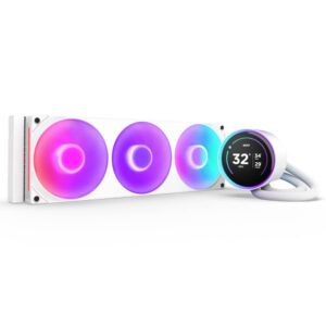 NZXT Kraken Elite 420 RGB V2 Matte White - 420mm AIO Liquid Cooler with LCD Display and RGB Fans