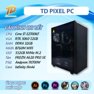 TD PIXEL PC (I7-12700KF, B760M, RTX 3060, 32GB DDR4, SSD 512GB)